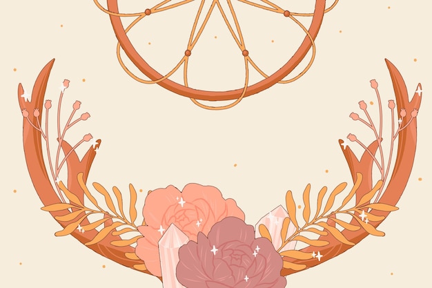 Vector hand drawn boho background