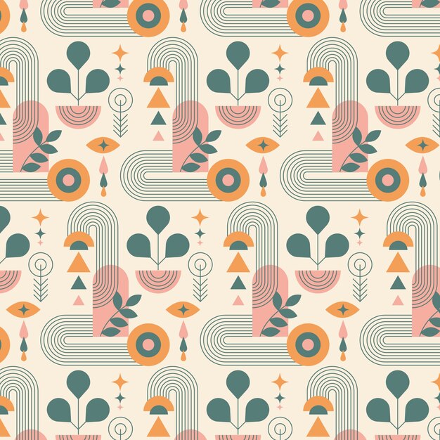 Vector hand drawn boho geometric pattern