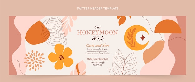 Hand drawn boho honeymoon twitter header