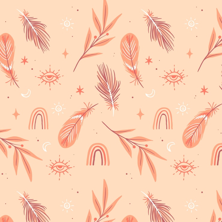 Vector hand drawn boho pattern design