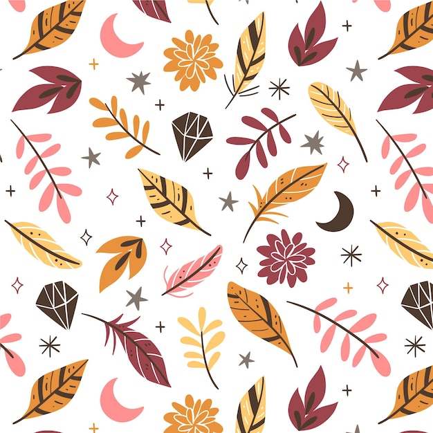 Hand drawn boho pattern design