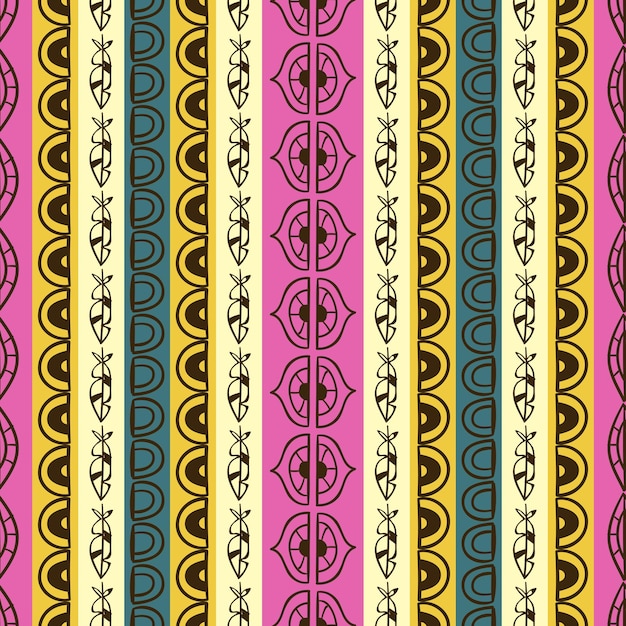 Vector hand drawn boho pattern design