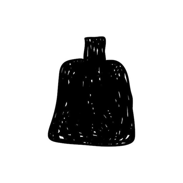 手描きボーホ花瓶 ヴェコール ヴィンテージ ドードル エレメント 白い背景に隔離された スケッチ 黒
