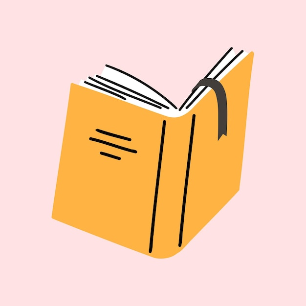 Нарисованная рукой иллюстрация шаржа книги