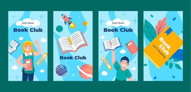 Hand drawn book club instagram stories