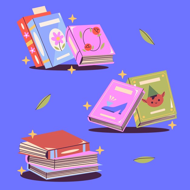 Vector hand drawn book illustration collection illustration