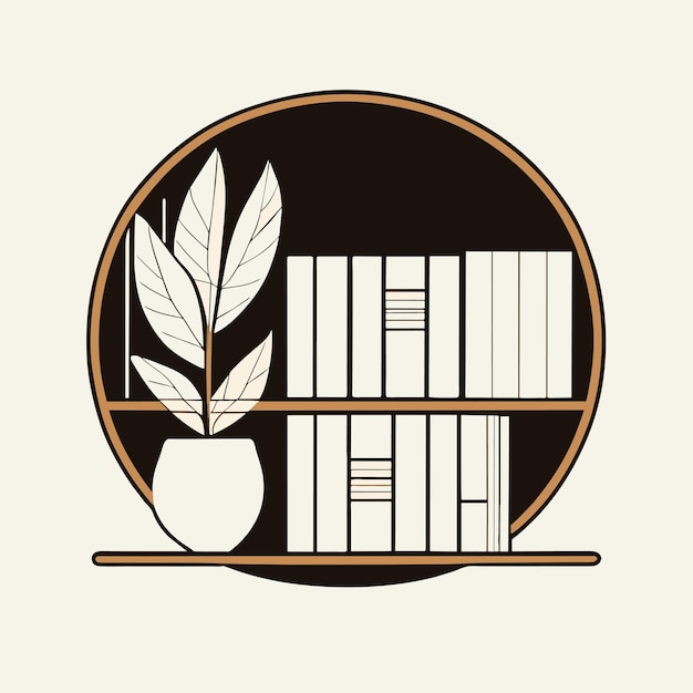 Vector hand drawn book shelf outline illustration