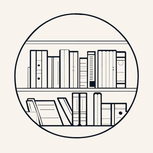 Hand drawn book shelf outline illustration