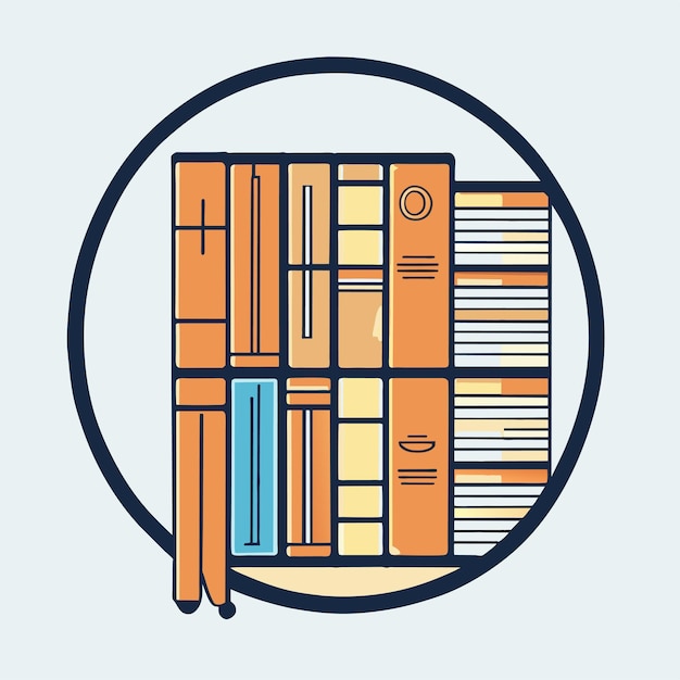 Hand drawn book shelf outline illustration