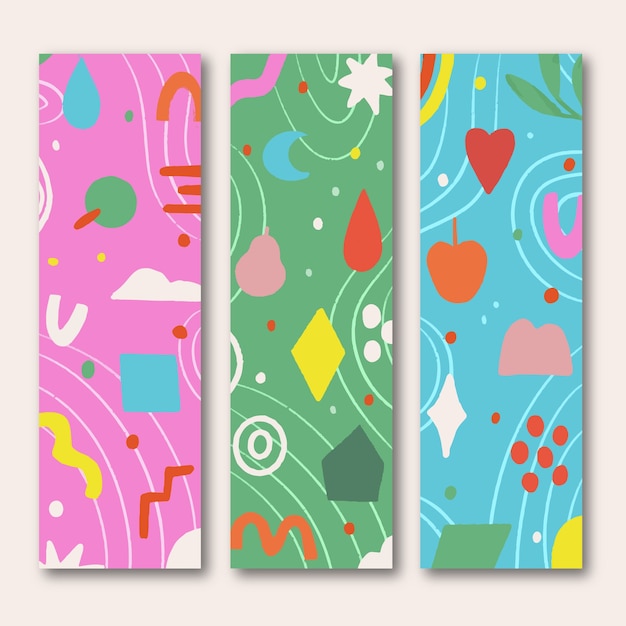 Hand drawn bookmark template