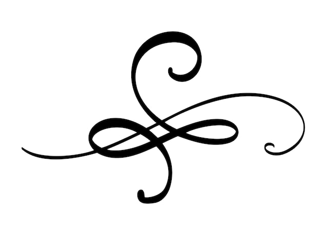 Hand drawn border flourish separator Calligraphy designer elements Vector vintage wedding