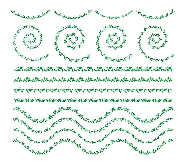 Hand Drawn Borders Elements Set Collection floral Swirl ornament Vector