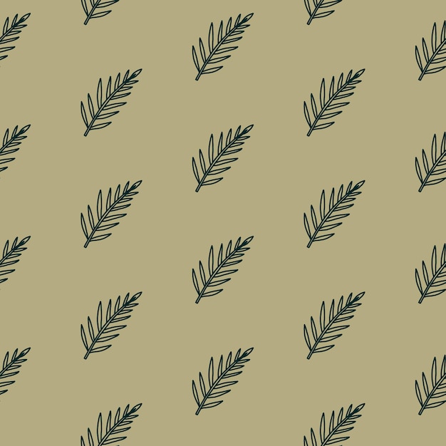 Hand drawn botanical green leaf pattern