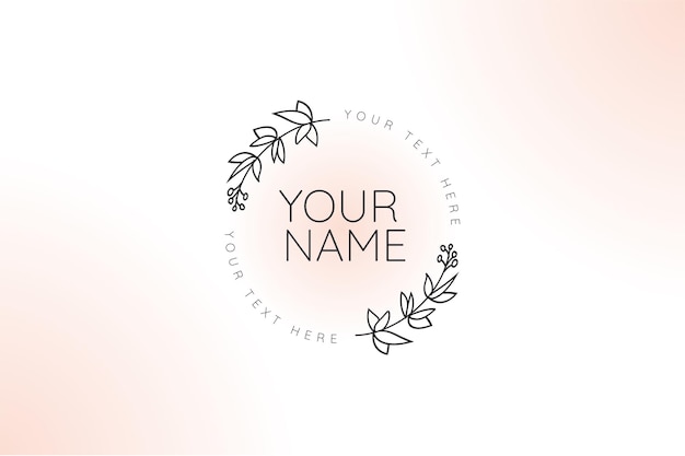 Hand drawn botanical logo template