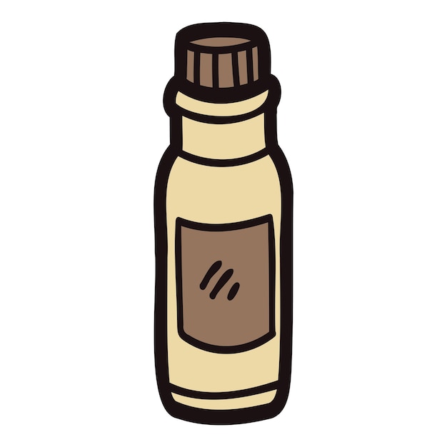 Hand Drawn bottle in doodle style