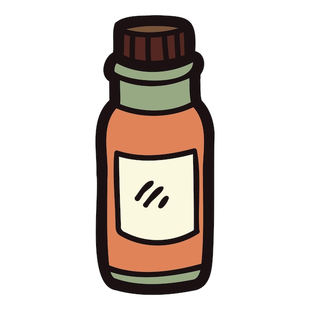 Hand drawn bottle in doodle style