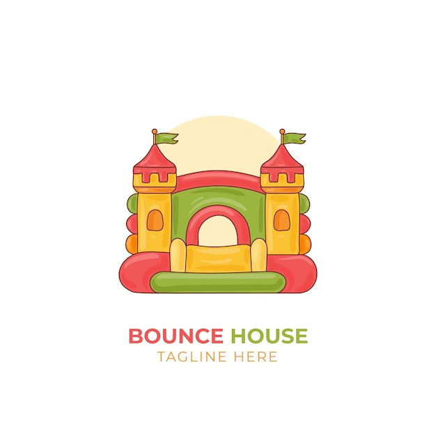 Vector hand drawn bounce house logo