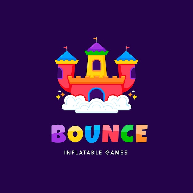 Vector hand drawn bounce house logo