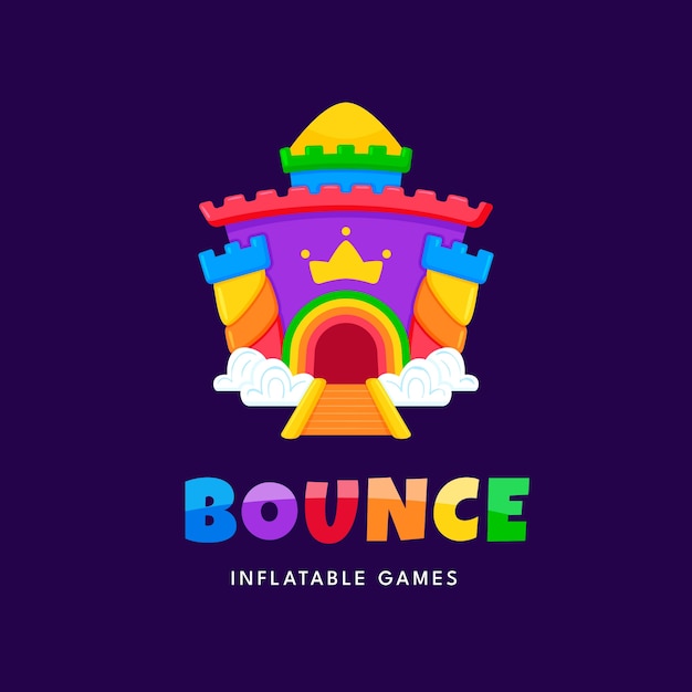 Vector hand drawn bounce house logo