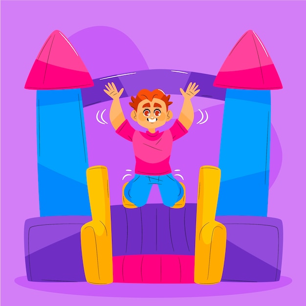 Vector hand drawn bounce house logo