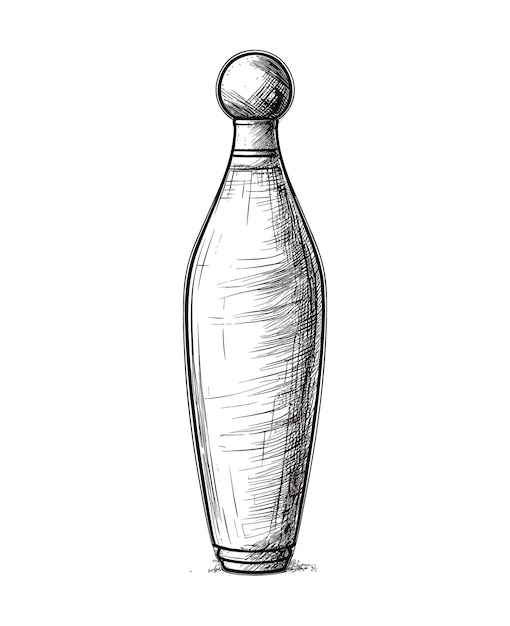 Hand drawn bowling pin vector