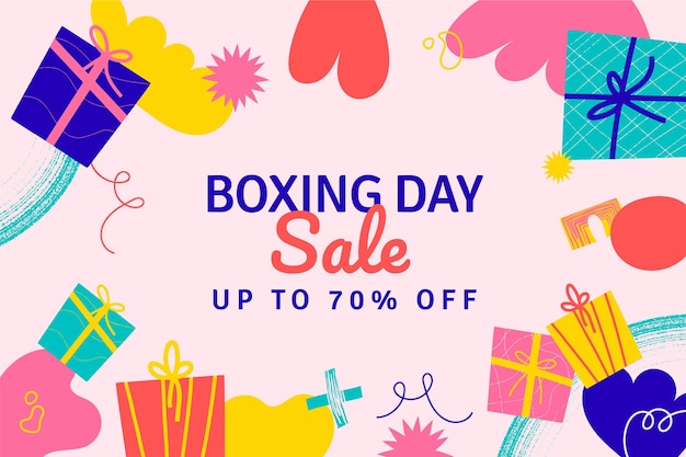 Vector hand drawn boxing day sale background