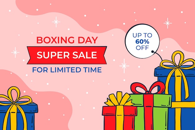 Vector hand drawn boxing day sale background