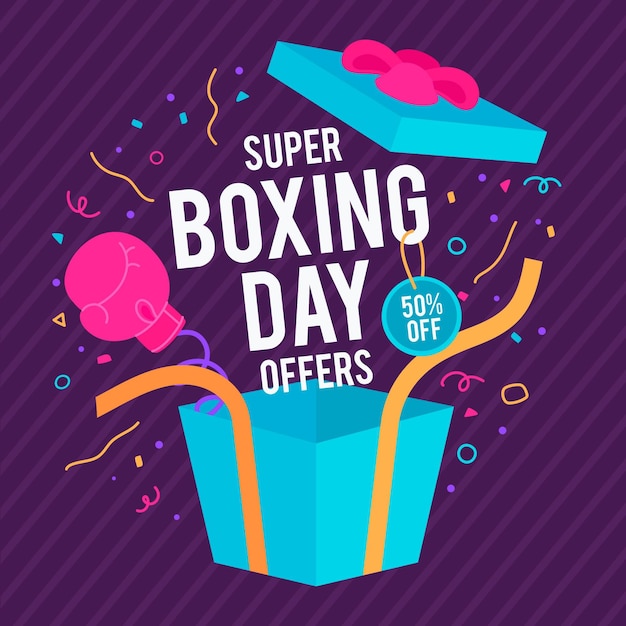 Vector hand drawn boxing day sale