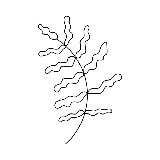 Hand drawn branch with leaves