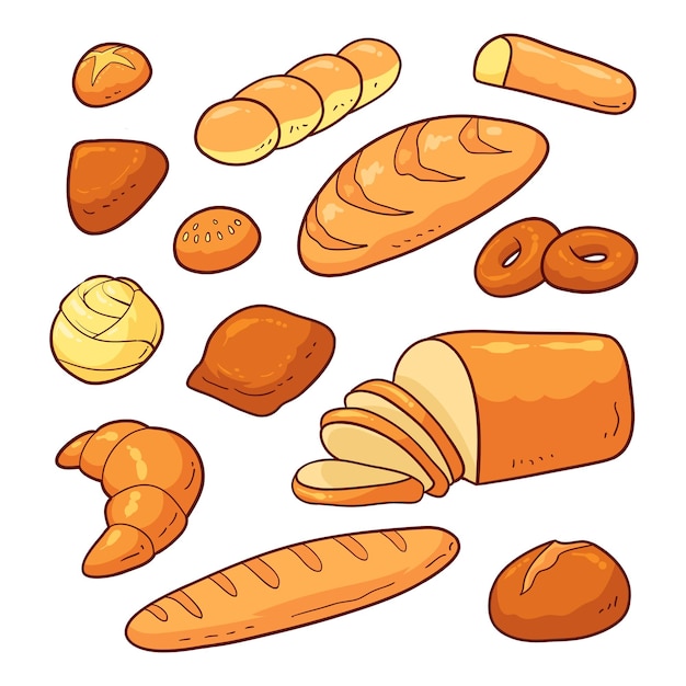 hand drawn bread collection 1