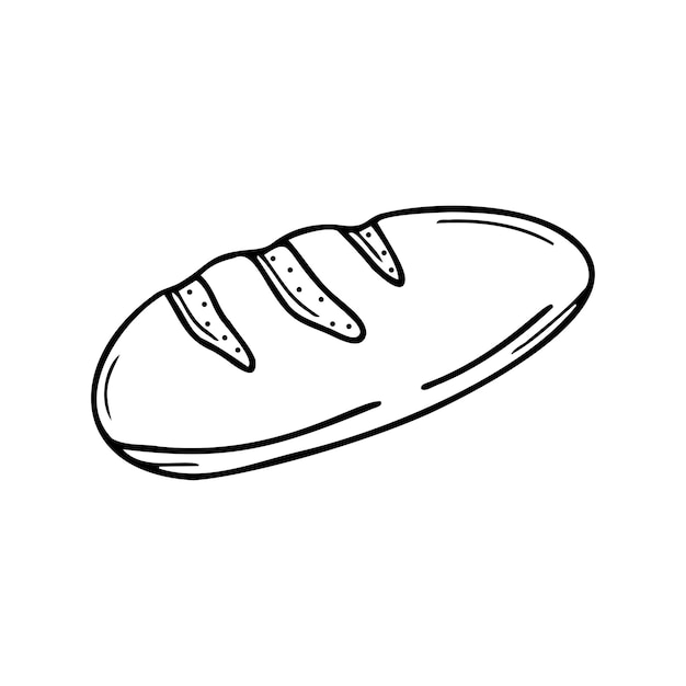 Pane disegnato a mano isolato su sfondo bianco