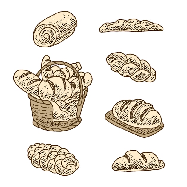 Hand drawn bread