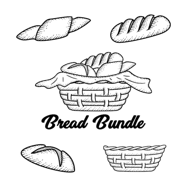 Vector hand drawn bread