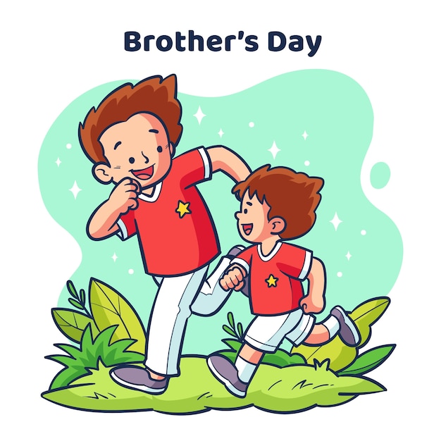 Vector hand drawn brothers day illustration