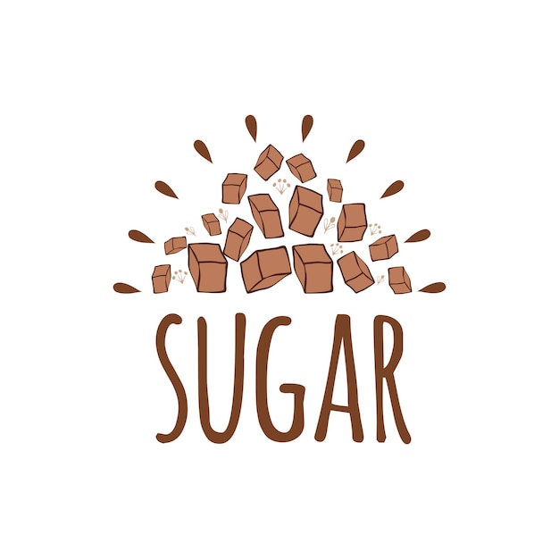 Vector hand drawn brown sugar label