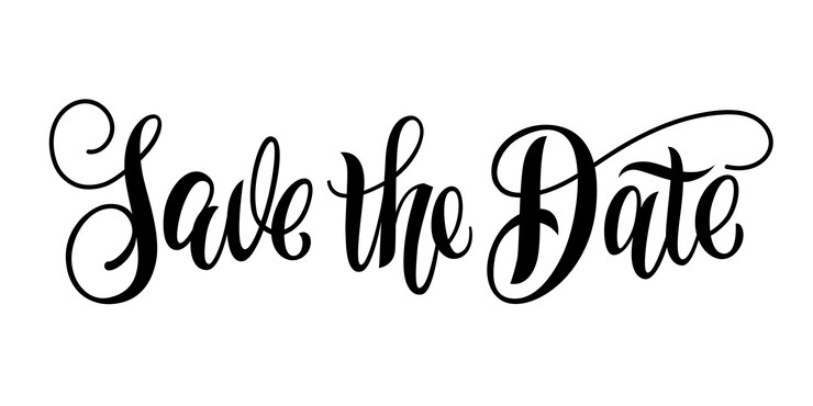 Vector hand drawn brush lettering ink writing in modern calligraphy style save the date text elegant script spelling for decoration of the wedding invitation vector illustration