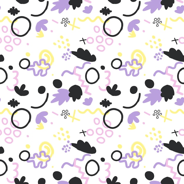 Hand drawn brush pattern background with abstract shape. vector illustration.