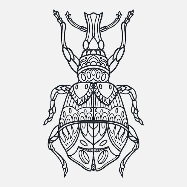 Vector hand drawn bug illustration with doodle style