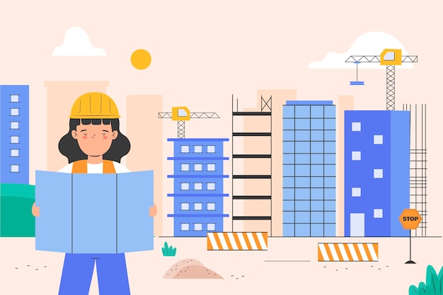 手描きの建物の建設背景