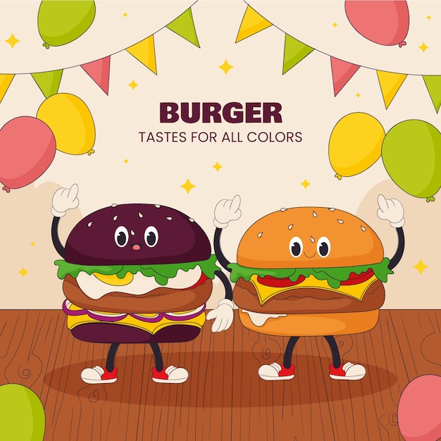 Vettore illustrazione di hamburger disegnata a mano