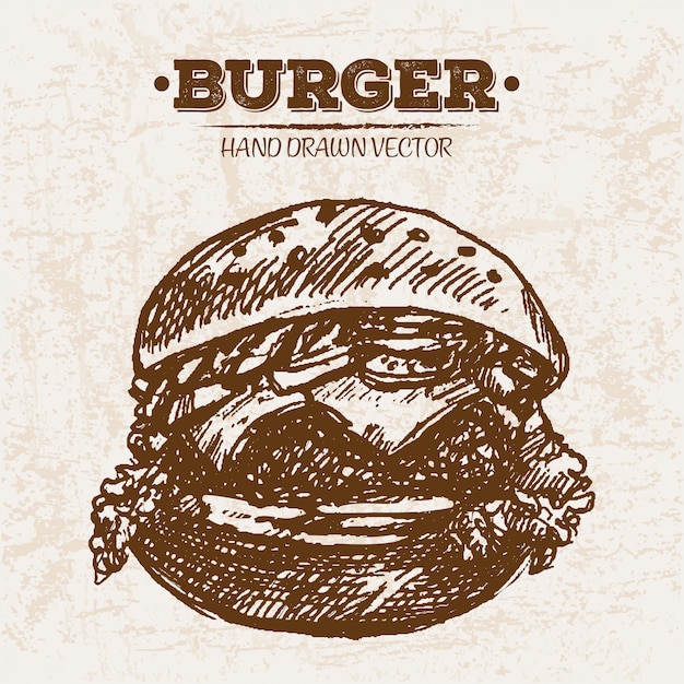 Hamburger disegnato a mano