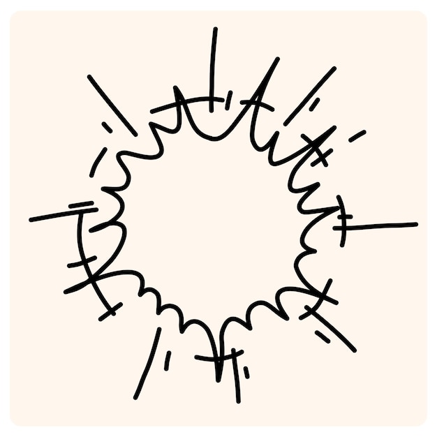 Hand-drawn Burst Circle Frame