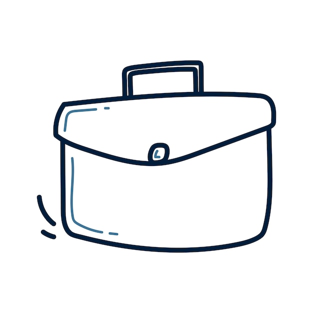 Hand drawn business bag doodle line illustration business bag doodle icon vector