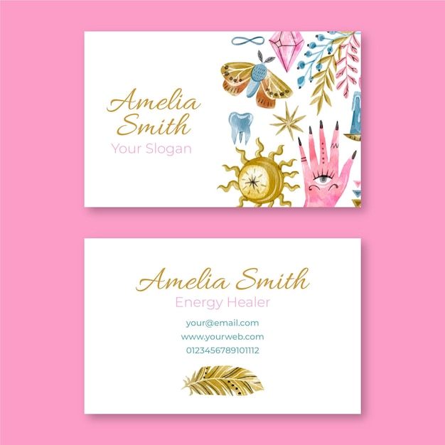 Hand drawn business card pack template