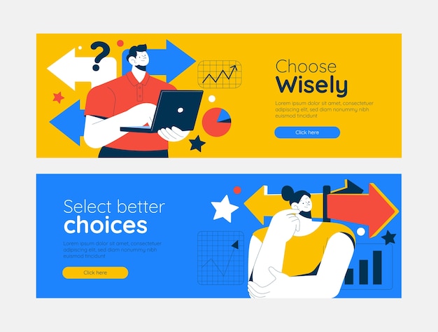 hand drawn business choice banner