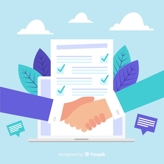 Vector hand drawn business deal concept