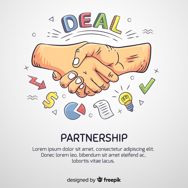 Hand drawn business deal concept