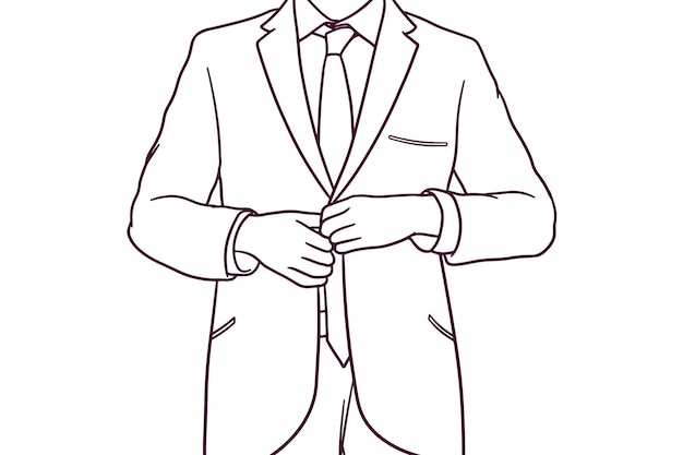 Hand drawn businessman dressing up illustration