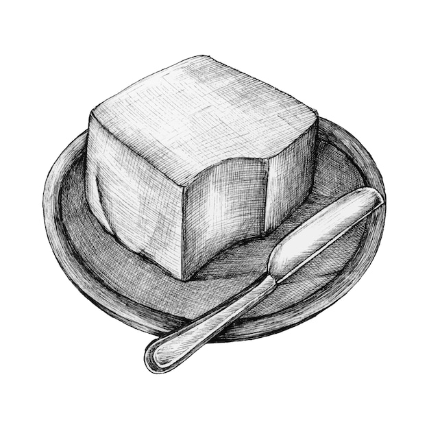 Vector hand-drawn butter