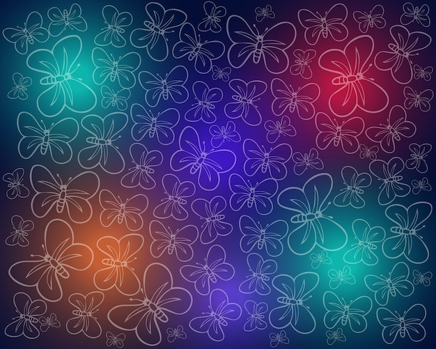 hand drawn butterfly background